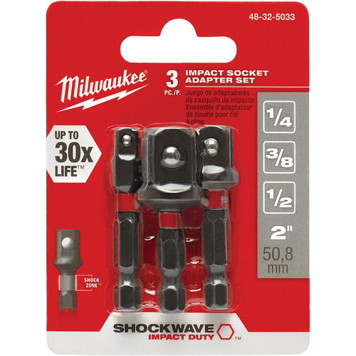 Shockwave Impact Driver Socket Adapter Set, 1/4" Drive Size, Ball, 1-7/8" L OSI Industrial Sales