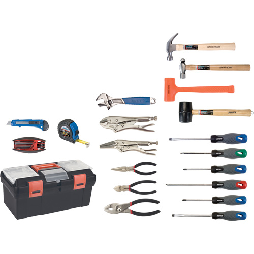 Jeu d'outils essentiels avec coffret en plastique, 28 morcea OSI Industrial Sales