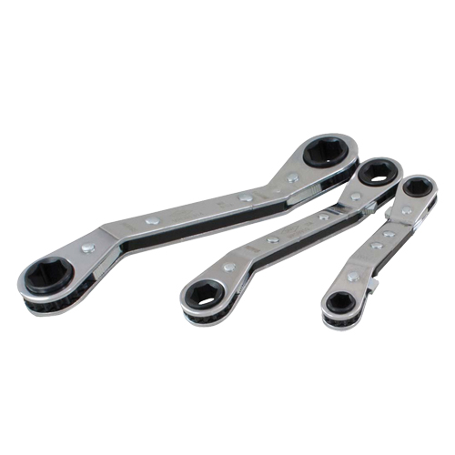 Offset Wrench Set, Ratcheting Box, 3 Pieces, Metric OSI Industrial Sales