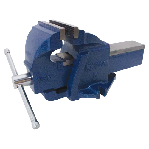Ductile Iron Mechanics Bench Vise, 5" Jaw Width, 3-3/10" Throat Depth OSI Industrial Sales
