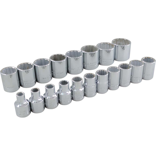 Socket Set, 19 Pcs, 3/8" Drive Size OSI Industrial Sales