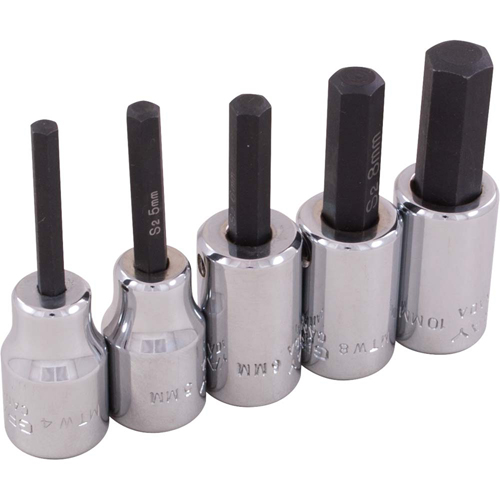 Hex Head Socket Set, Hex, 3/8" Drive, 5 Pcs OSI Industrial Sales