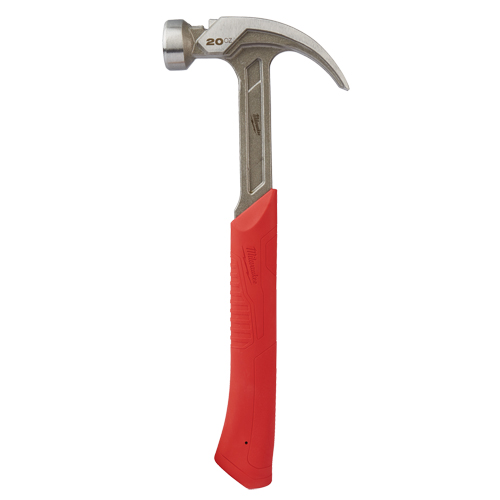 Curved Claw Smooth-Face Hammer, 20 oz., Solid Steel Handle, 14" L OSI Industrial Sales