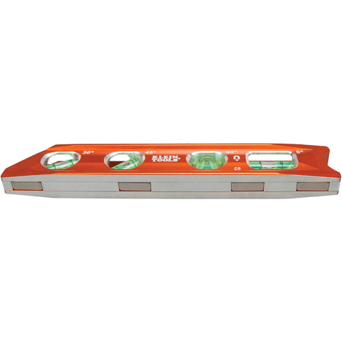 Niveau &agrave; billette Torpedo, 8" lo, Aluminium, 4 fioles, Magn&eacute;tique OSI Industrial Sales