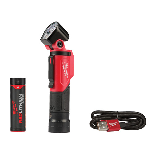 Lampe de poche pivotante USB, DEL, 500 lumens, Piles Rechargeable OSI Industrial Sales