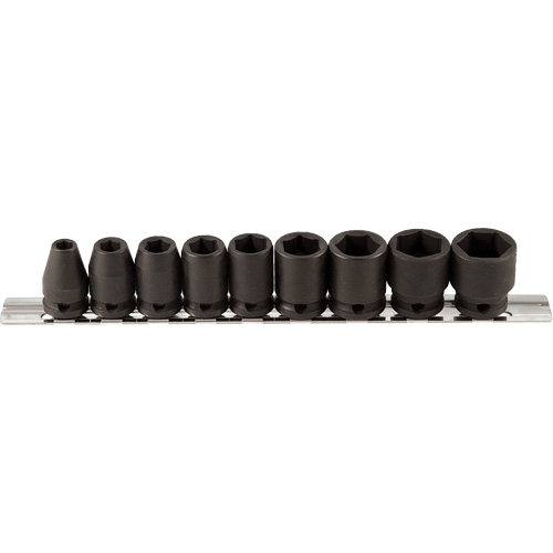 Socket Set, 9 Pcs, Impact, 3/8" Drive Size OSI Industrial Sales