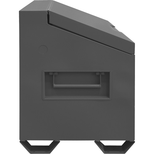 Boîte de rangement &agrave; couvercle inclin&eacute; pour le chantier, 60" x 30" x 39-3/8", Acier, Gris OSI Industrial Sales