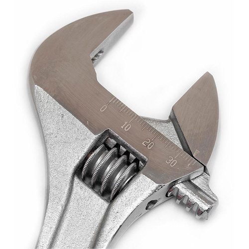 Adjustable Wrench - Boxed, 10" L, 1-5/16"/34 mm Max Width, Chrome OSI Industrial Sales