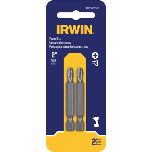Power Bits, Phillips, #3 Tip, 1/4" Drive Size, 2" Length OSI Industrial Sales
