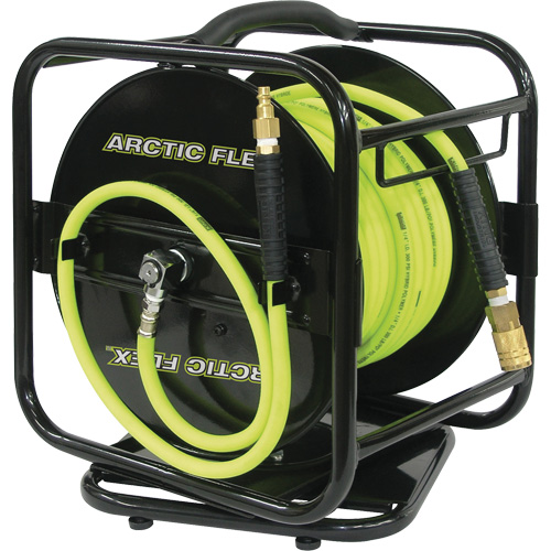 Manual Hose Reel with Hybrid Polymer Air Hose, Air, 1/4" x 100', Single Hose OSI Industrial Sales