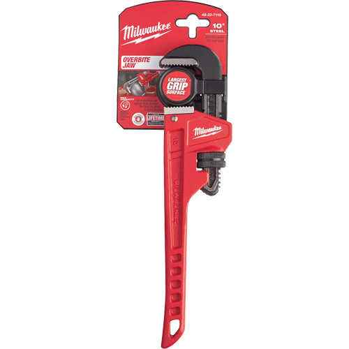 Cl&eacute; &agrave; tuyau, Cap des m&acirc;choires 1-1/2", Longueur 10", Fini Rev&ecirc;tement en poudre, Prise Ergonomique OSI Industrial Sales