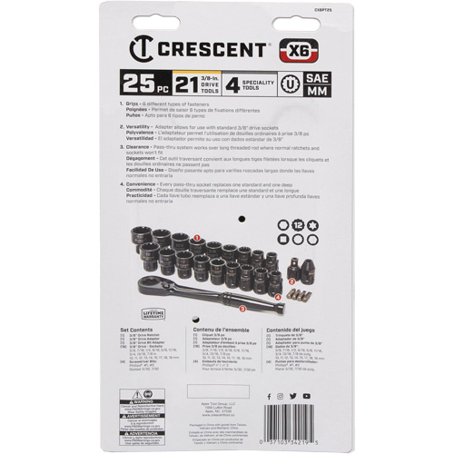 Mechanic's Tool Set, 25 Pcs, 3/8" Drive Size OSI Industrial Sales