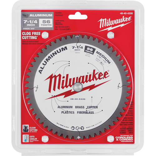 Lame de scie circulaire pour la coupe d'aluminium, 7-1/4", 56 dents, Pour Plastique/Fibre de verre/Non ferre OSI Industrial Sales