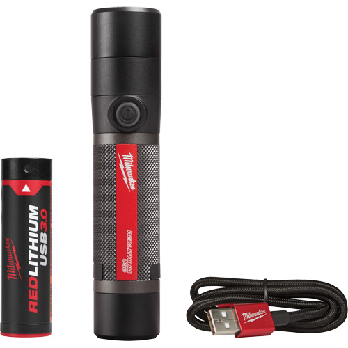 Lampe de poche compacte compatible USB, DEL, 800 lumens, Piles Rechargeable OSI Industrial Sales