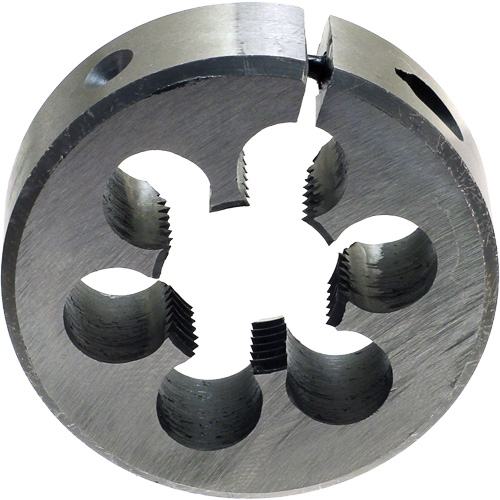 DRILLCO Round Adjustable Pipe Die, 1-1/4" Thread, High Speed Steel OSI Industrial Sales