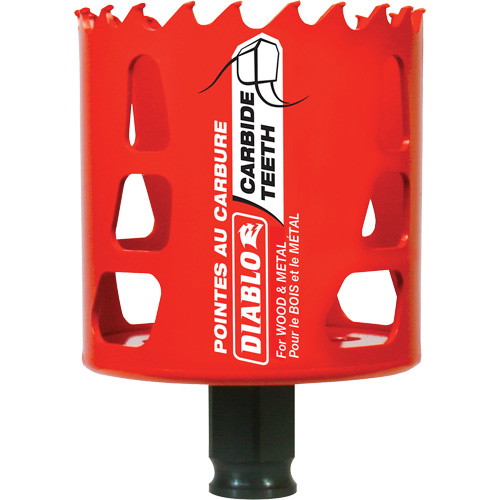 Wood & Metal Hole Saw, 2-9/16", 2-3/8" Depth of Cut, Carbide OSI Industrial Sales