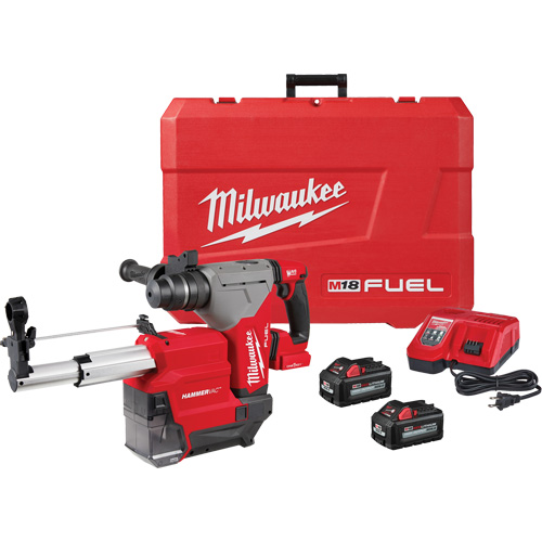 Marteau rotatif M18 Fuel SDS Plus avec ensemble d&eacute;poussi&eacute;reur Hammervac, 18 V, 1-1/8" - 3", 800 tr/min OSI Industrial Sales