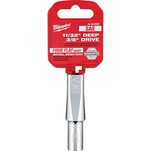 Douille SAE avec c&ocirc;t&eacute;s Four Flats, 11/32", Prise 3/8", 6 pans, Profond OSI Industrial Sales