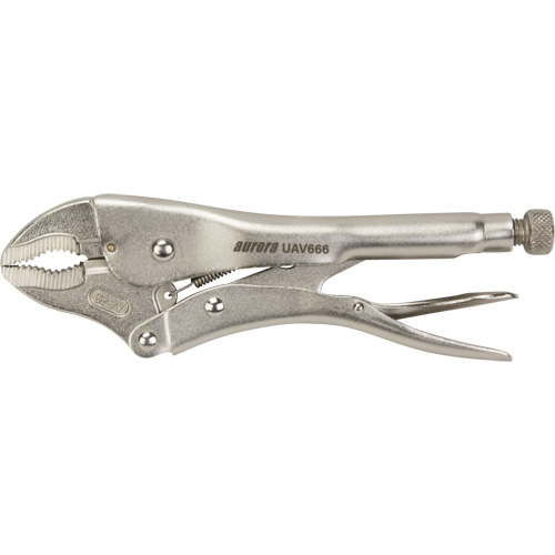 Locking Pliers with Wire Cutter, 10" Length, Curved Jaw OSI Industrial Sales