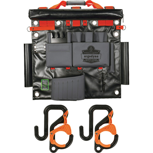 Arsenal 5711 Bucket Truck Tool Board with 2" Locking Aerial Bucket Hooks Kit, Nylon, 8 Pockets, Grey OSI Industrial Sales