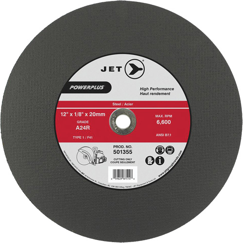 A24R PowerPlus Cut-Off Wheel, 14" x 1/8", 20 mm Arbor, Type 1, 5500 RPM OSI Industrial Sales