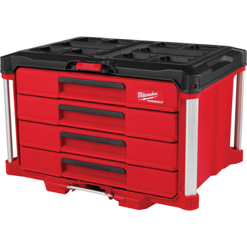 Boîte &agrave; outils avec 4 tiroirs PackOut, 16-3/10" x 22-1/5" x 14-3/10", Rouge OSI Industrial Sales