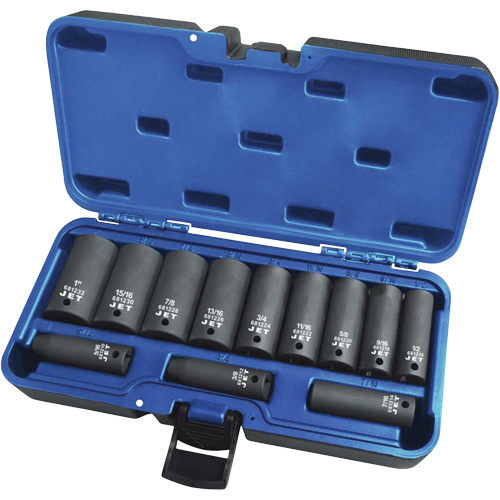 PS1238D Jeux - douilles, 12 Mcx, Chocs, Prise de 3/8", Profond OSI Industrial Sales