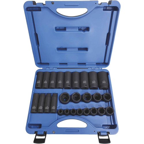 PS2612SD Socket Sets - Regular, 26 Pcs, Impact, 1/2" Drive Size OSI Industrial Sales