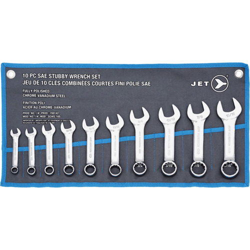 SCWS-10S Stubby Wrench Sets, Combination, 10 Pieces, Imperial OSI Industrial Sales