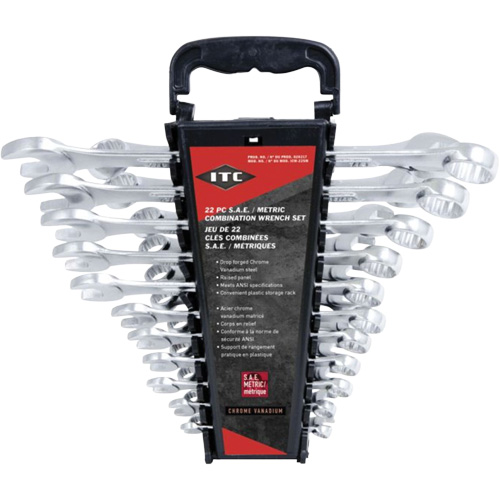 ICW-22SM Wrench Set, Combination, 22 Pieces, Imperial and Metric OSI Industrial Sales