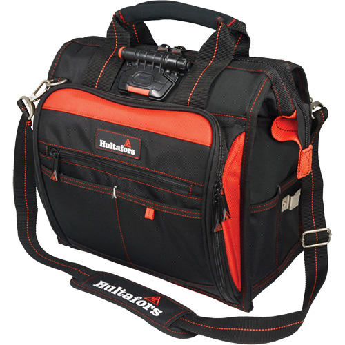 Lighted Technician's Tool Bag, Ballistic Polyester, Black/Red OSI Industrial Sales