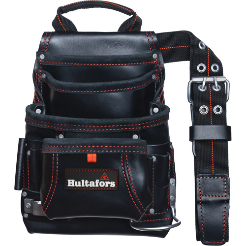 Carpenter's Nail & Tool Bag, Leather, 11 Pockets, Black OSI Industrial Sales