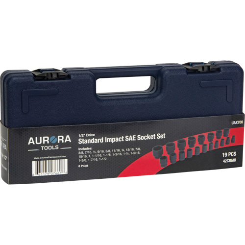 SAE Socket Set, 19 Pcs, Impact, 1/2" Drive Size OSI Industrial Sales