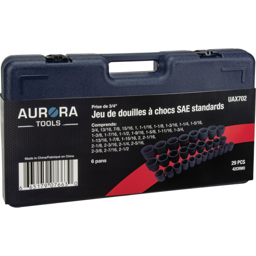 Jeu de douilles SAE, 29 Mcx, Chocs, Prise de 3/4" OSI Industrial Sales