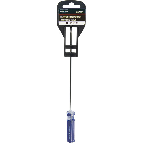 Tournevis &agrave; fente bleu transparent avec bandes, Tige de 1/8", Ronde, Prise en Plastique OSI Industrial Sales