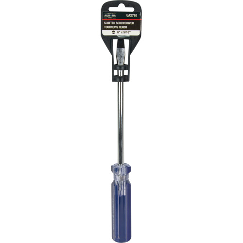 Tournevis &agrave; fente bleu transparent avec bandes, Tige de 5/16", Ronde, Prise en Plastique OSI Industrial Sales