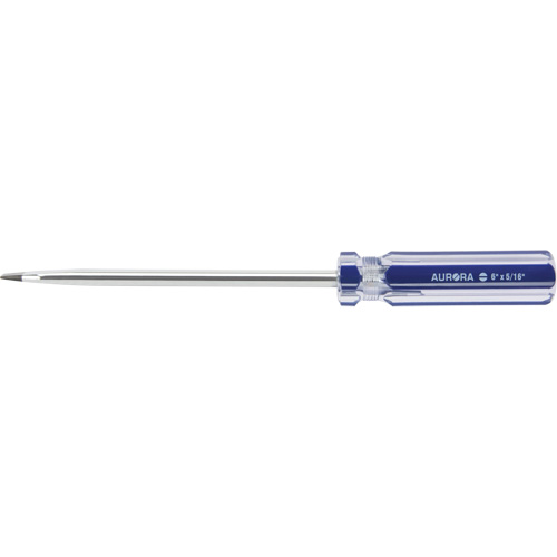 Tournevis &agrave; fente bleu transparent avec bandes, Tige de 5/16", Ronde, Prise en Plastique OSI Industrial Sales
