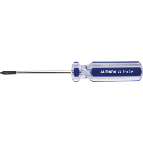 Tournevis Philips bleu transparent avec bandes, #0, Prise Plastique OSI Industrial Sales