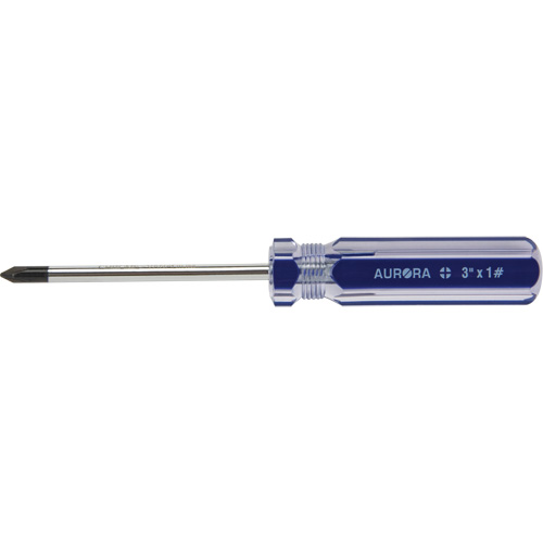Tournevis Philips bleu transparent avec bandes, #1, Prise Plastique OSI Industrial Sales