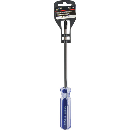 Tournevis Philips bleu transparent avec bandes, #3, Prise Plastique OSI Industrial Sales