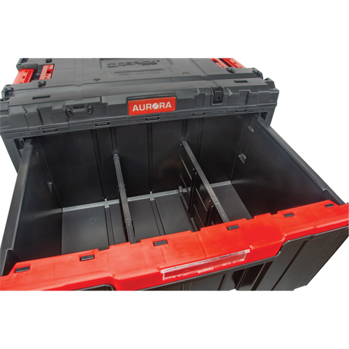 Boîte &agrave; outils Arx avec un tiroir, 11-1/5'' la x 18-3/10" p x 9-1/10" h, Noir/Rouge OSI Industrial Sales
