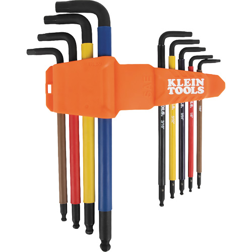 Colour-Coded Extra-Long L Style Hex Key Caddy Set, 9 Pcs., Imperial OSI Industrial Sales