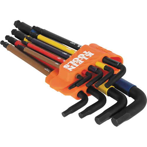 Colour-Coded Extra-Long L Style Hex Key Caddy Set, 9 Pcs., Imperial OSI Industrial Sales