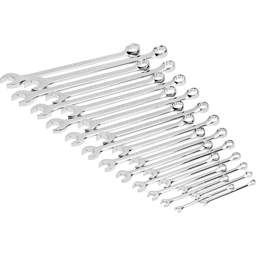 Jeu de cl&eacute;s mixtes m&eacute;triques et longues &agrave; 12 pans dans un plateau de rangement en mousse, Ouverte, 24 morceaux, M&eacute;trique OSI Industrial Sales