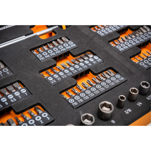 Jeu d'outils &agrave; t&ecirc;te &eacute;troite pour m&eacute;canicien dans un plateau de rangement en mousse OSI Industrial Sales