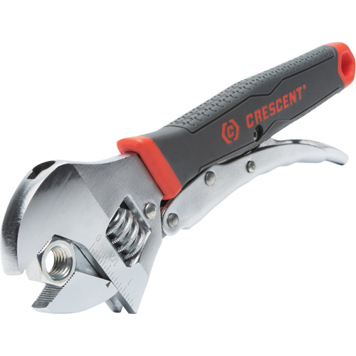 Locking Adjustable Dual Material Wrench, 10" L, 2-18/25" Max Width, Chrome/Polished OSI Industrial Sales