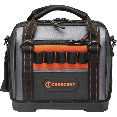 14" Tradesman Closed Top Tool Bag, Polyester, 32 Pockets, Black/Grey OSI Industrial Sales