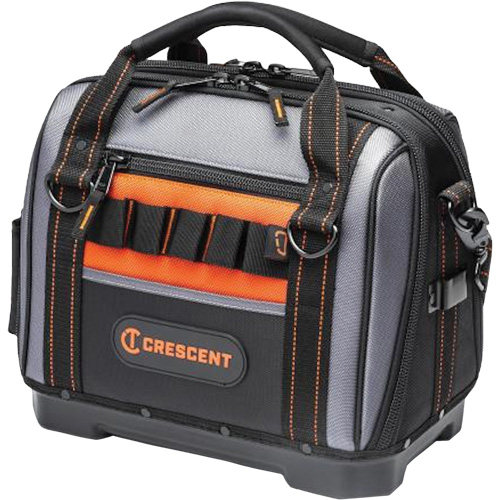 14" Tradesman Closed Top Tool Bag, Polyester, 32 Pockets, Black/Grey OSI Industrial Sales
