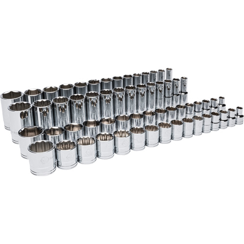 Jeu maître de douilles SAE dans un plateau de rangement en mousse, 60 Mcx, Prise de 1/2", Profond OSI Industrial Sales