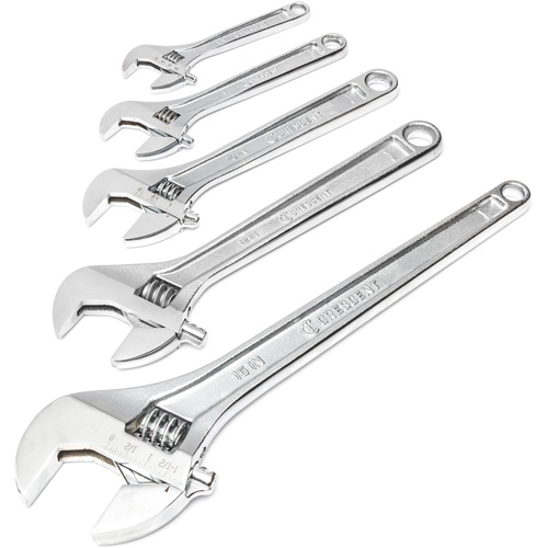 Chrome Wrench Set, Adjustable, 5 Pieces, Imperial and Metric OSI Industrial Sales